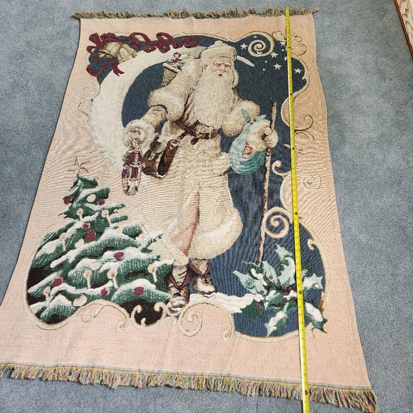 NWT Carolinas Mutual Woodworkers & Weavers Assoc Santa woven blanket Made in USA - Picture 10 of 12